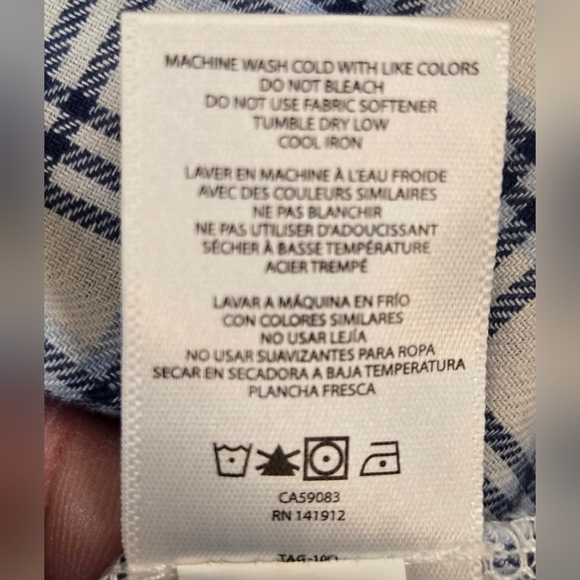 NWT Noble Outfitters Button Front Short Sleeve Shirt Blue Plaid 3X - Picture 9 of 16